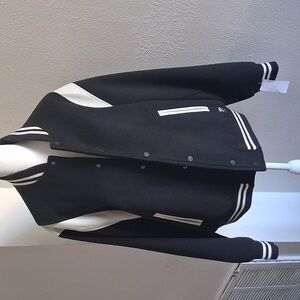 Hudson Jeans Black and White Bomber Jacket